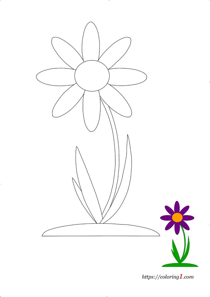 Single flower coloring pages