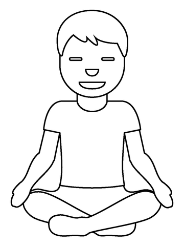 Man in lotus position emoji coloring page free printable coloring pages