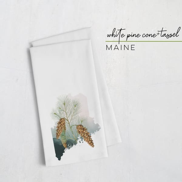 Maine white pine cone and tassel state flower series wanderlust gifts and home decor