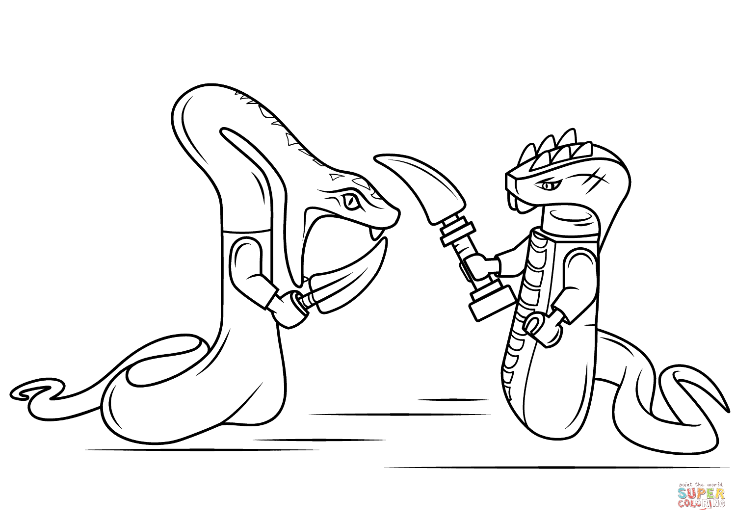 Lego ninjago snakes coloring page free printable coloring pages