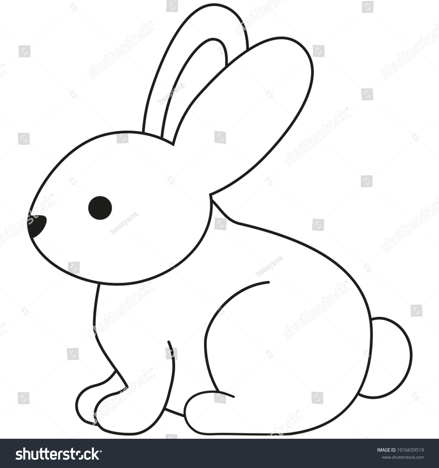 Line art black white rabbit bunny stock vector royalty free