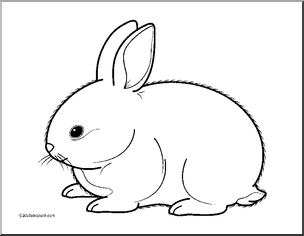 Clip art baby animals rabbit bunny coloring page i