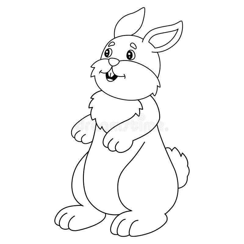 Rabbit coloring page stock illustrations â rabbit coloring page stock illustrations vectors clipart