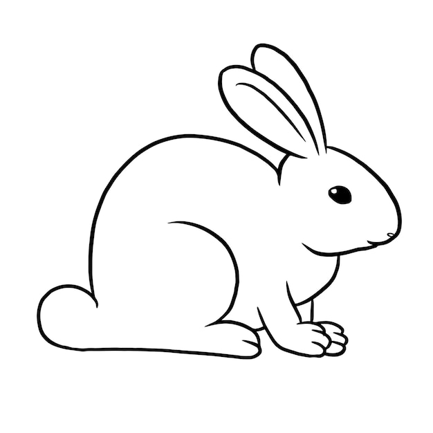 Premium vector rabbit cartoon animal cute kawaii doodle coloring page drawing