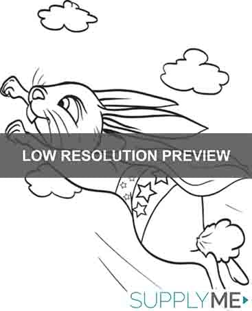 Printable super bunny rabbit coloring page for kids â