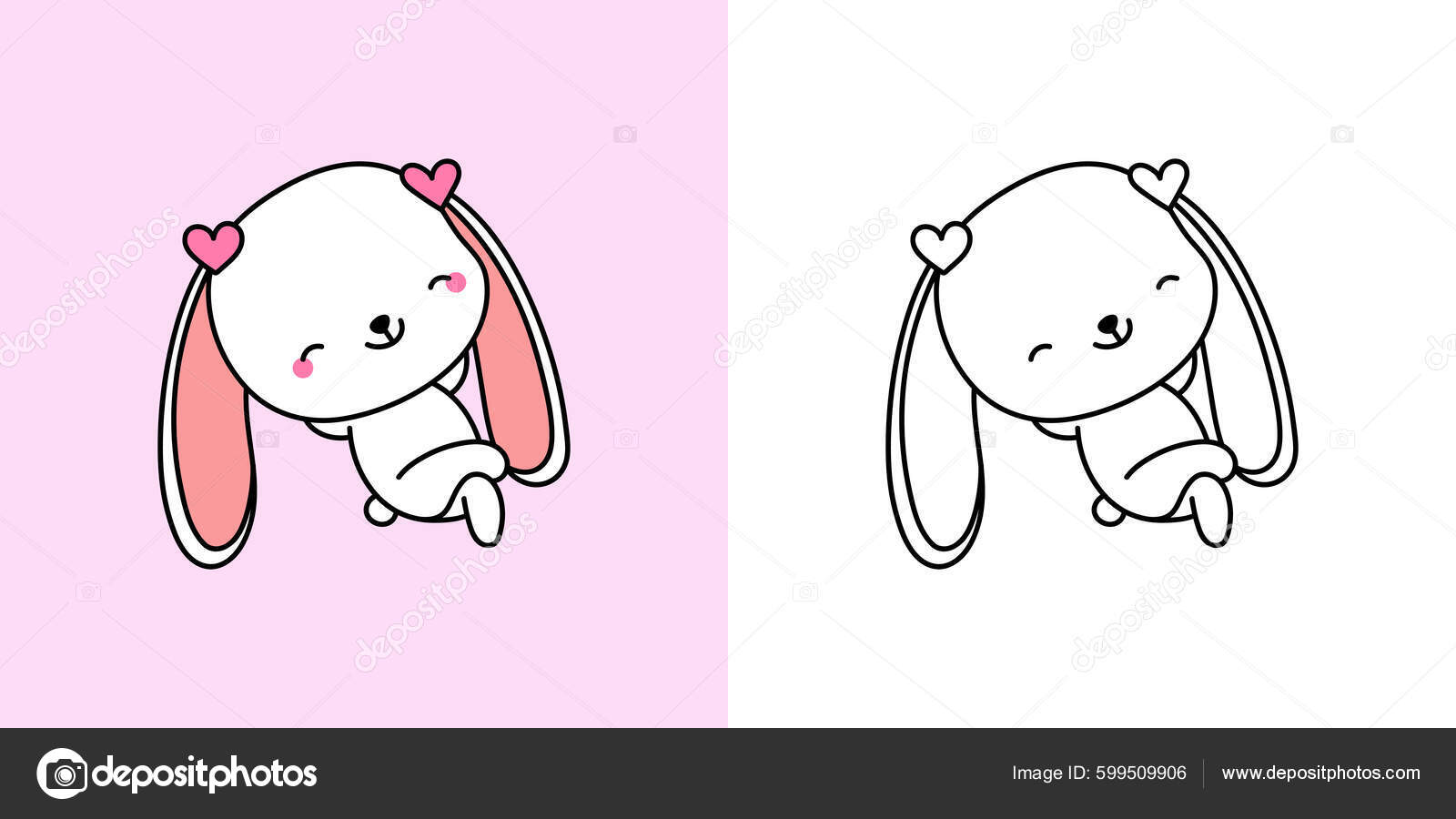 Rabbit clipart multicolored black white beautiful clip art hare vector â kuvapankkivektori artvarstudio