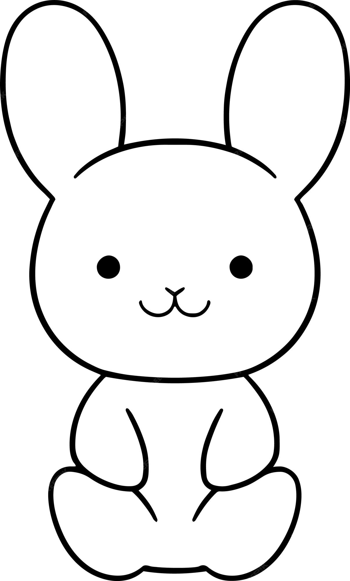 Premium vector rabbit vector illustration black and white outline bunny coloring book or page for children