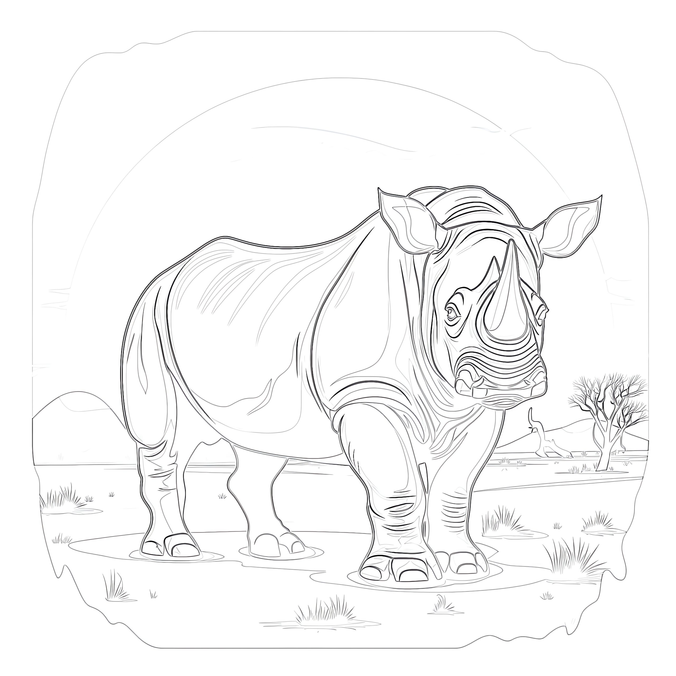 Rhinoceros coloring page coloring pages mimi panda