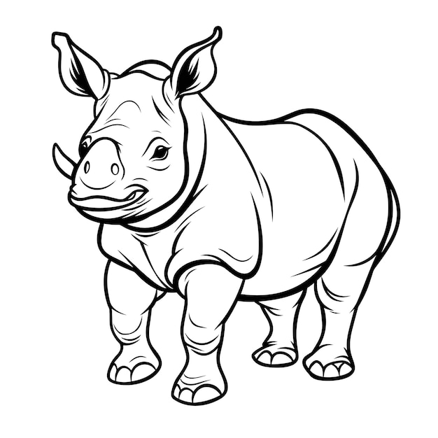 Premium vector rhinoceros coloring pages vector animals
