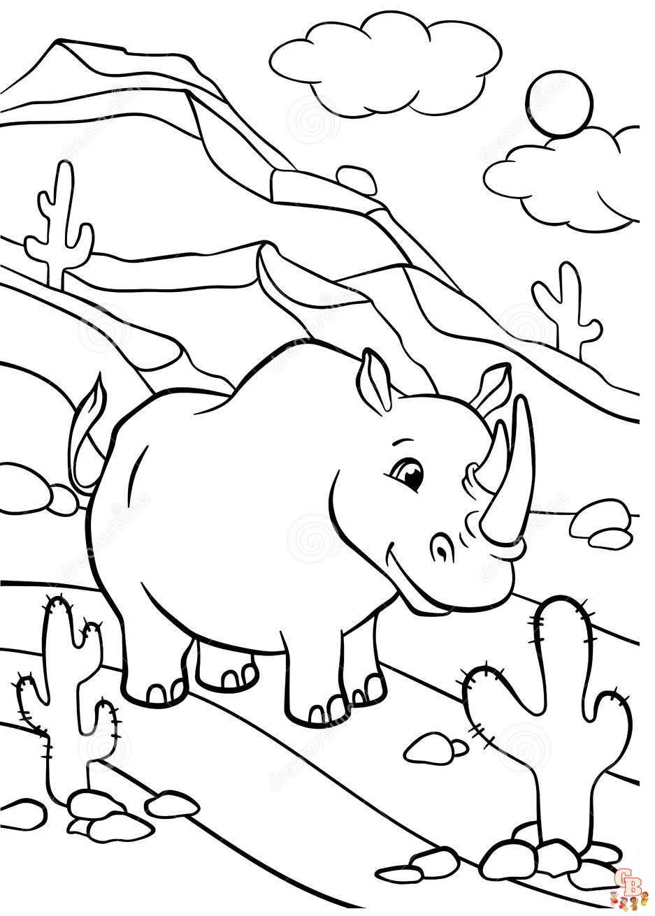 Rhino coloring pages