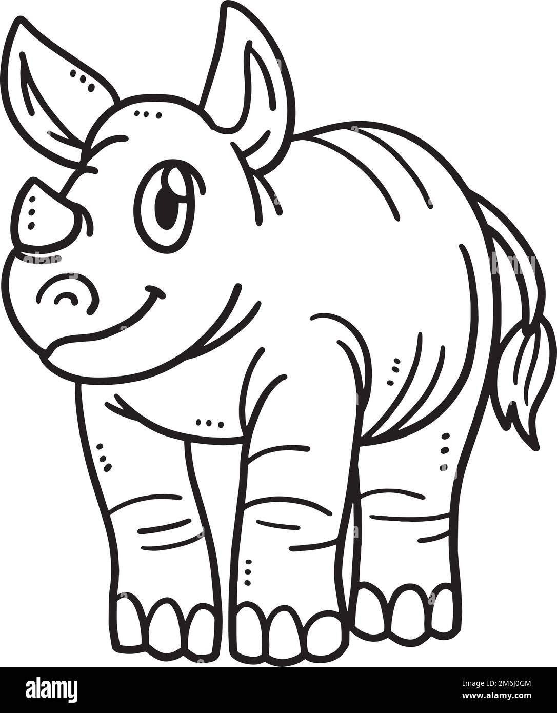 Baby rhino drawing black and white stock photos images
