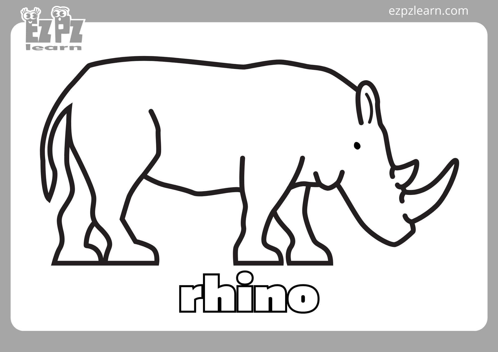 Rhino coloring page