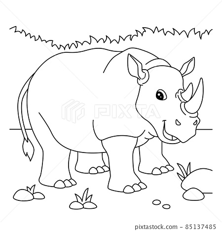 Rhinoceros coloring page for kids