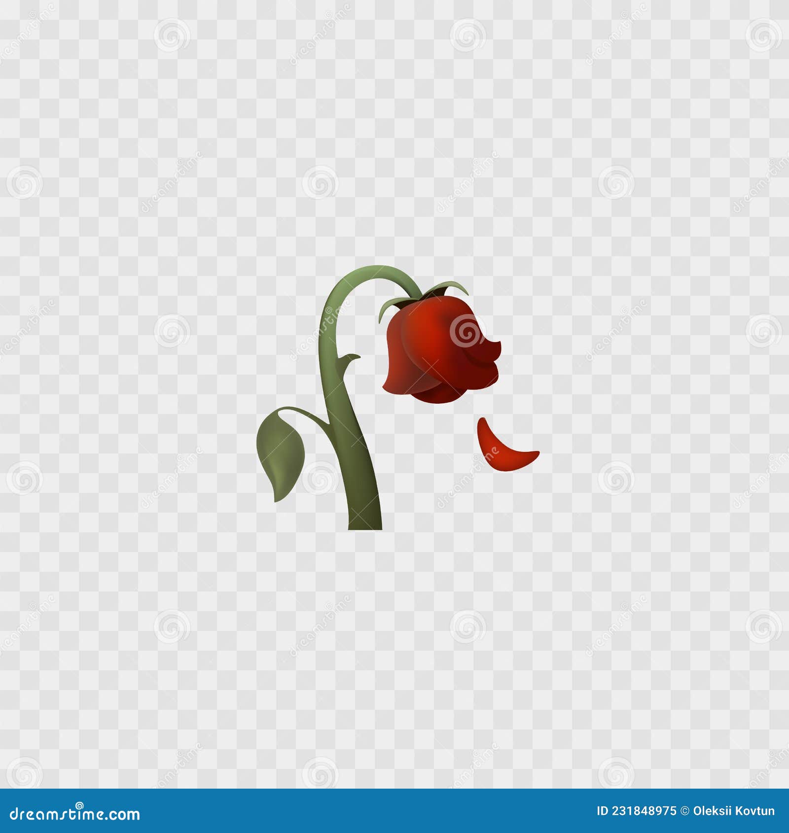Rose emoji flower isolated on white vector stock vector