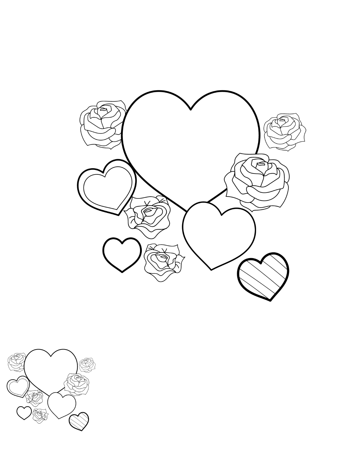 Free heart coloring page s examples