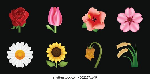 Flower emoji stock photos