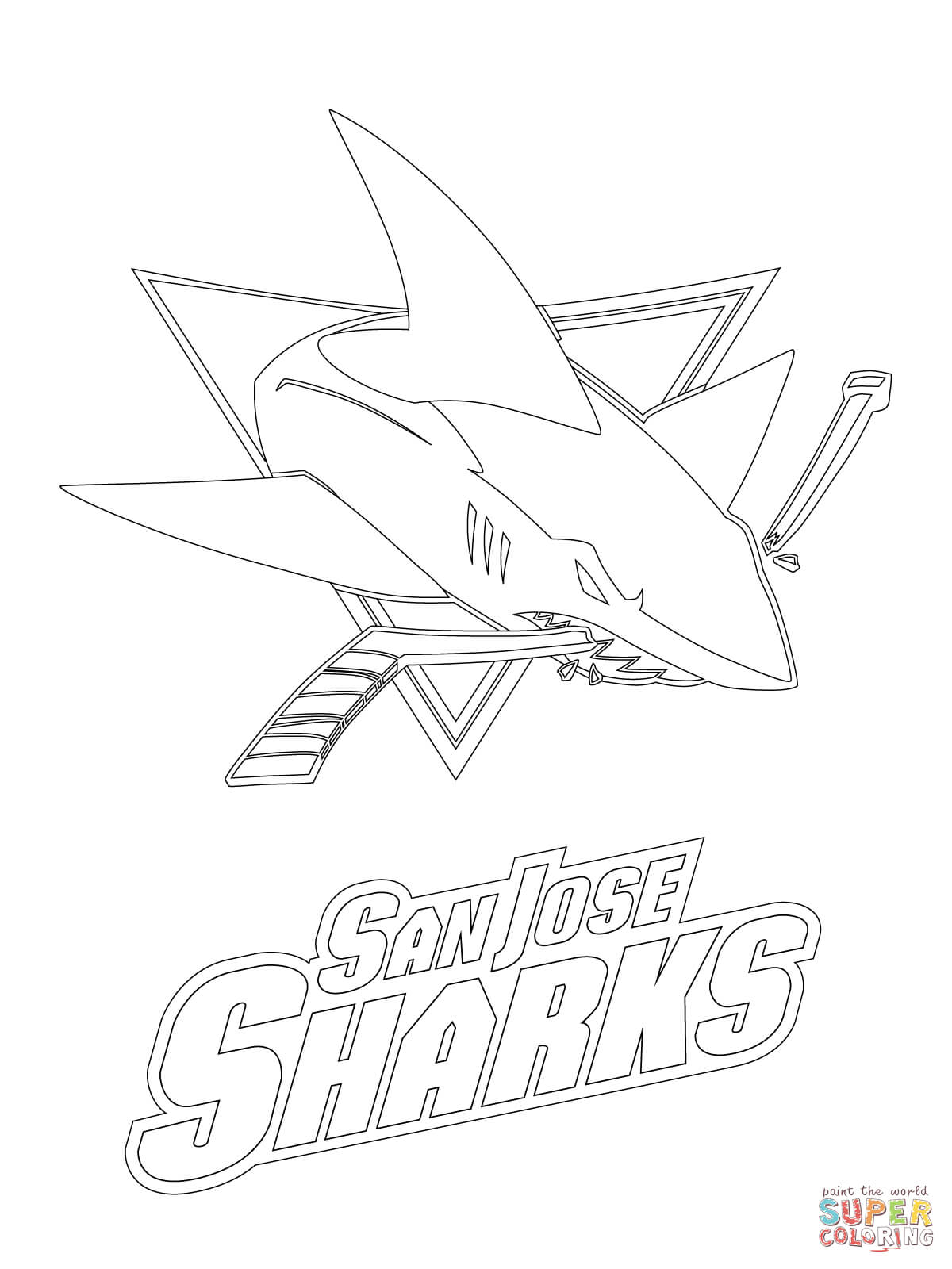 San jose sharks logo coloring page free printable coloring pages
