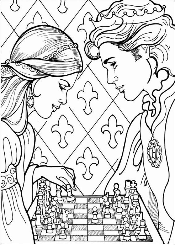 Chess coloring pages