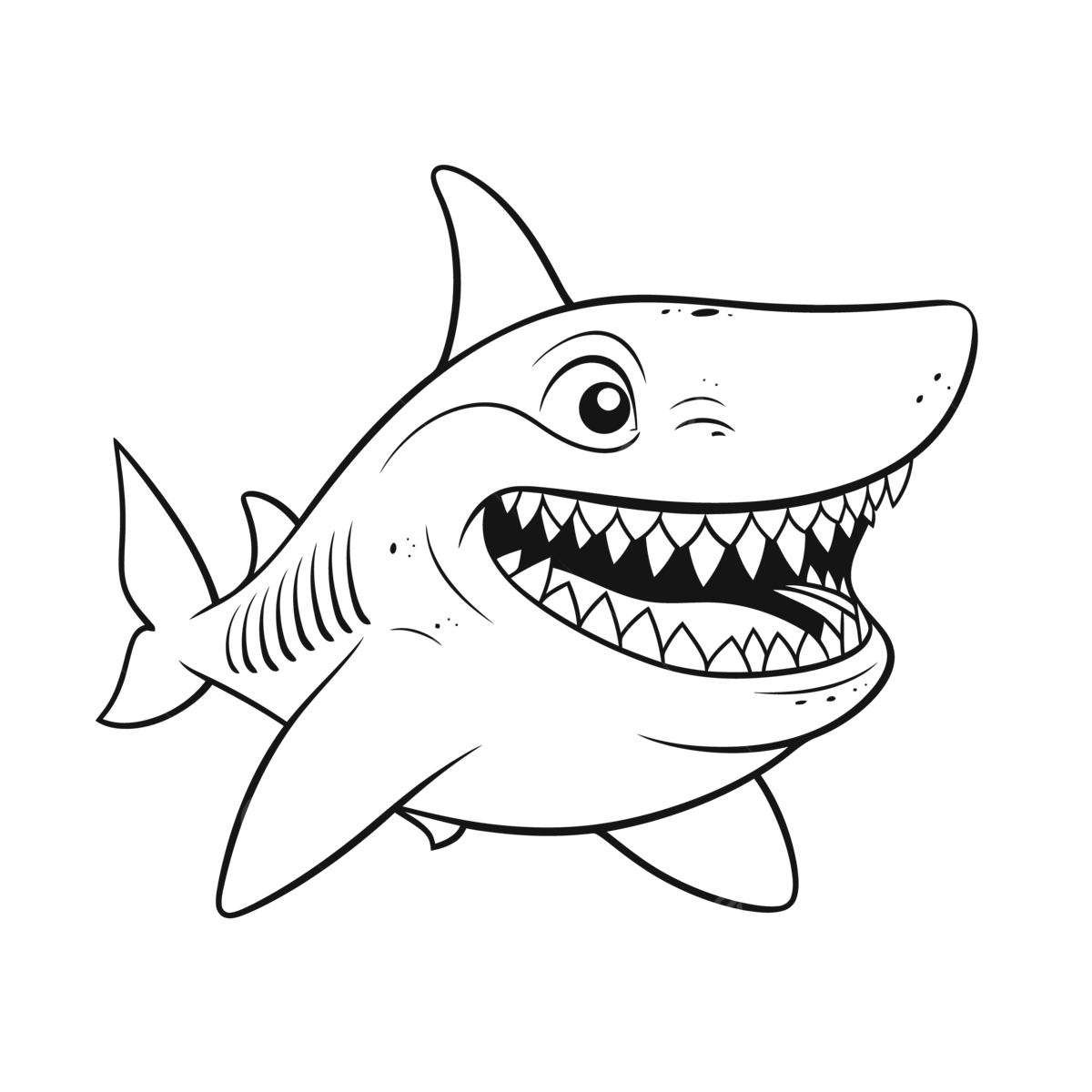 Funny shark coloring pages coloring pictures to print outline sketch drawing vector shark drawing wing drawing ring drawing png and vector with transparent background for free download