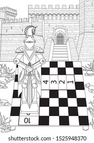 Chess coloring page adults kids stock vector royalty free