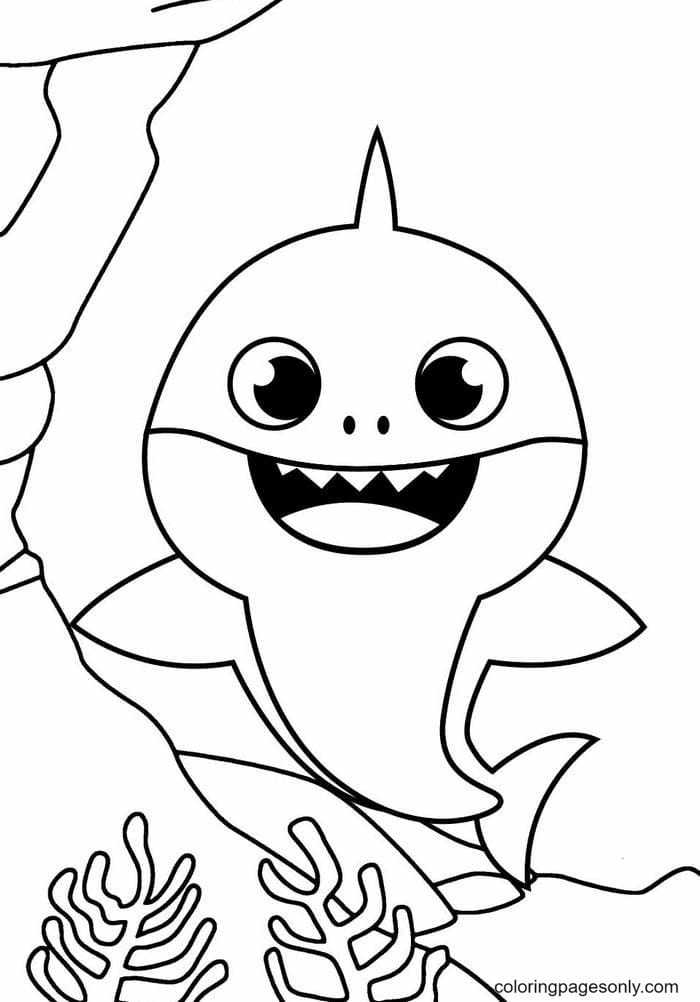 Baby shark coloring pages printable for free download