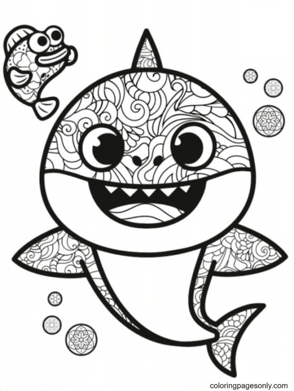 Baby shark coloring pages printable for free download