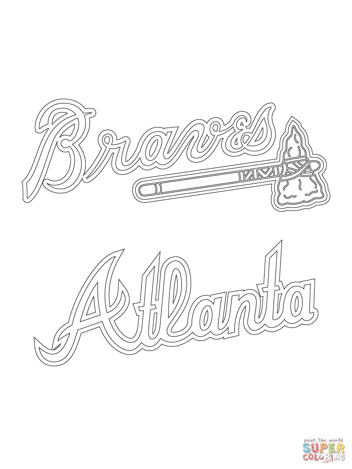 Atlanta braves logo coloring page free printable coloring pages