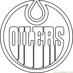 Edmonton oilers logo coloring page for kids
