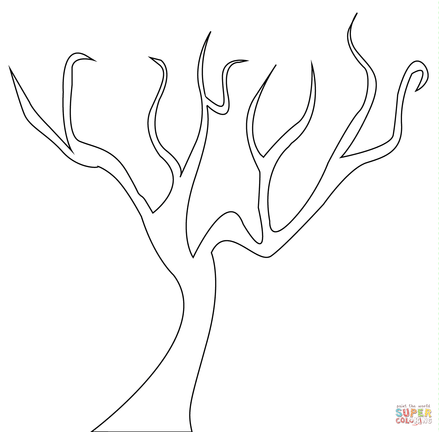 Bare tree coloring page free printable coloring pages