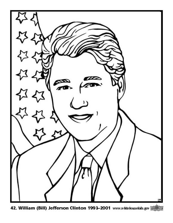 Coloring page william bill jefferson clinton