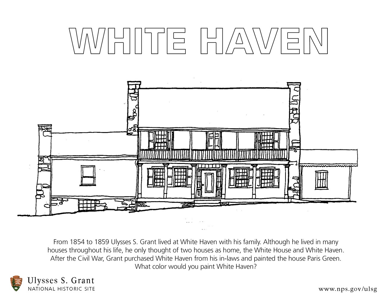 White haven coloring page us national park service