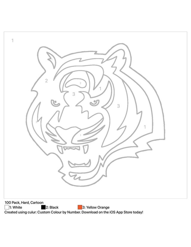 Bengals logo color by numbers great for kidsor bored adults rbengals