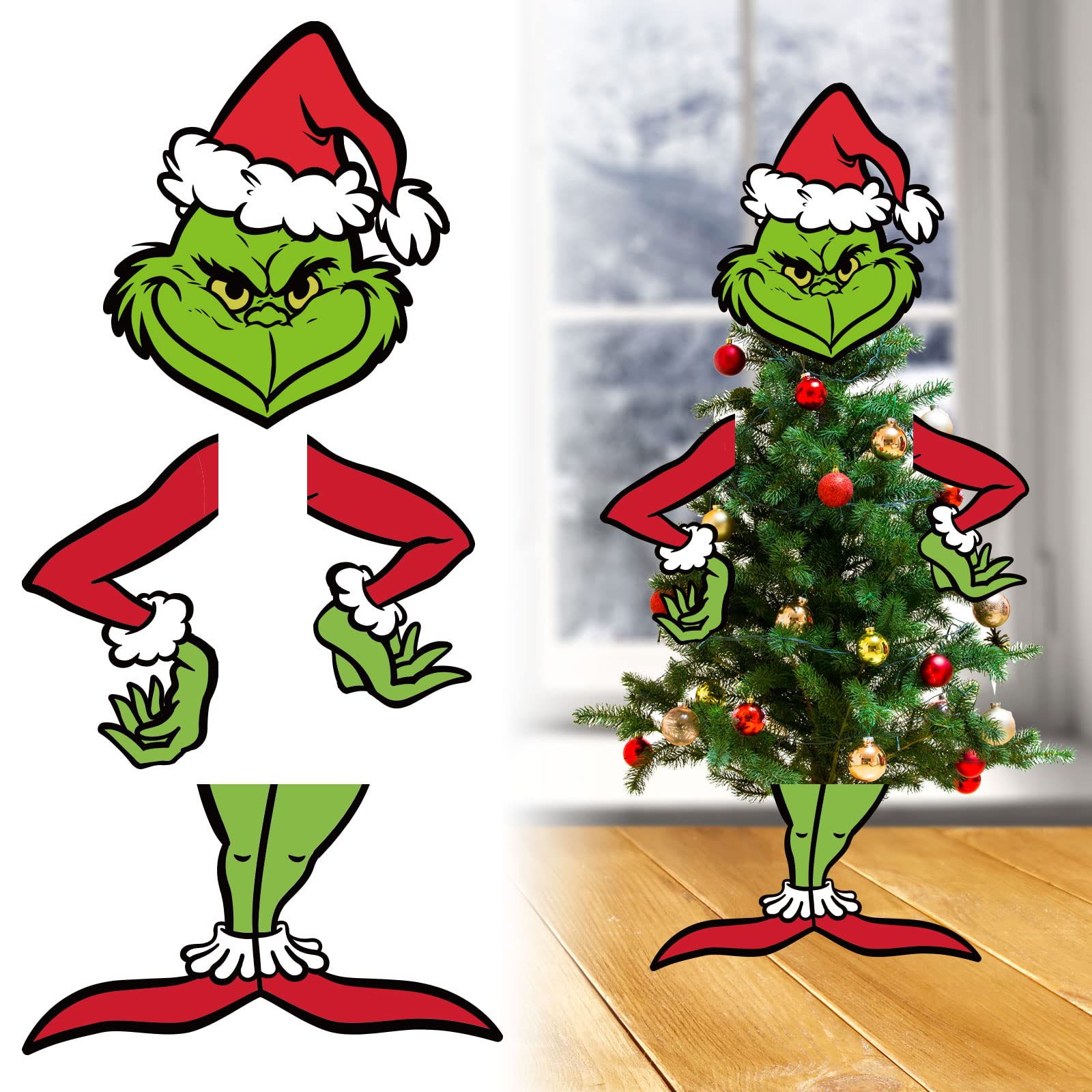 Grinchs tree toppergrinchs christmas tree decorationswhoville christmas tree decor home kitchen
