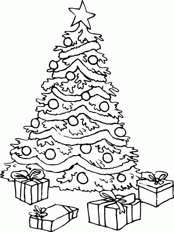 Big christmas tree coloring pages printable for free download