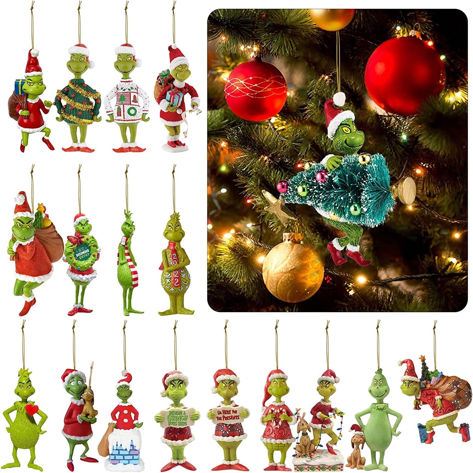 Gasue whoville christmas decorations christmas tree resin pendant xmas hanging decorations christmas tree ornaments hanging pendants christmas party supplies style