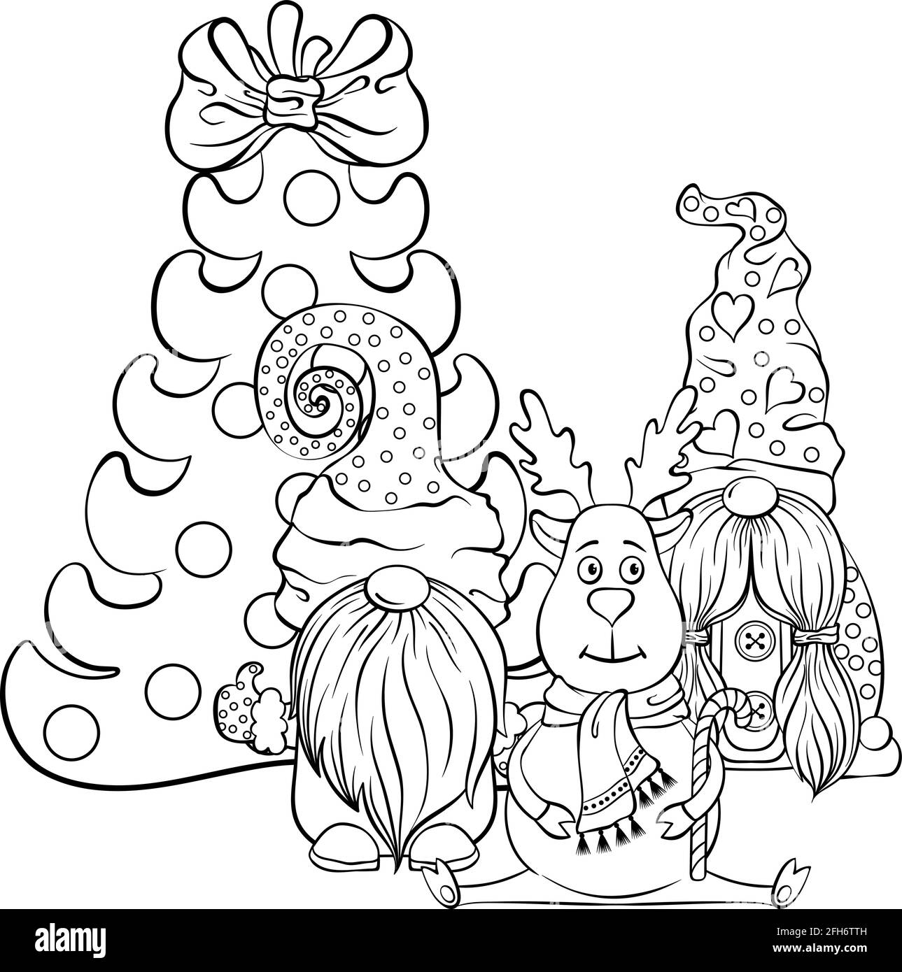 Christmas gnomes black and white stock photos images