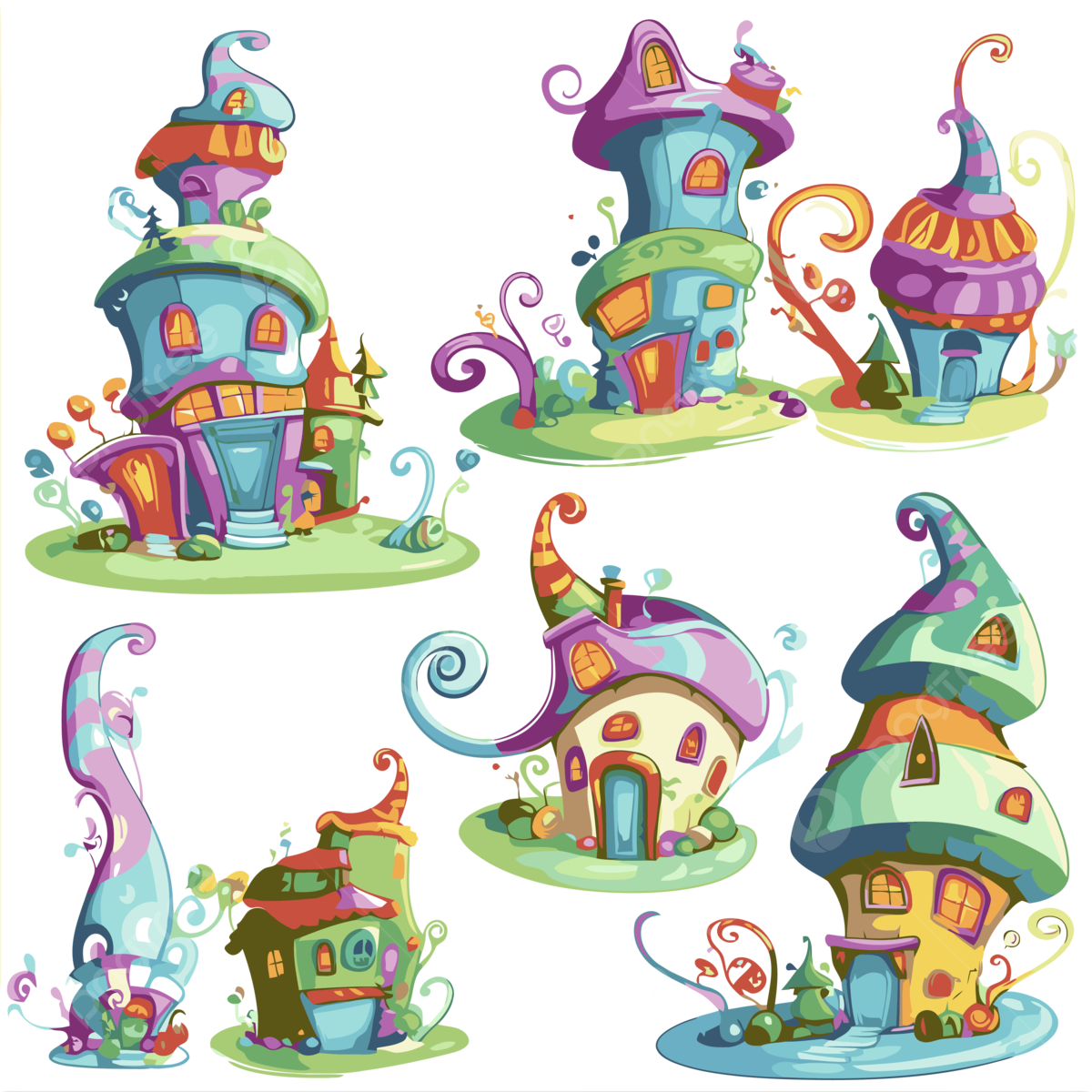 Whoville houses png vector psd and clipart with transparent background for free download