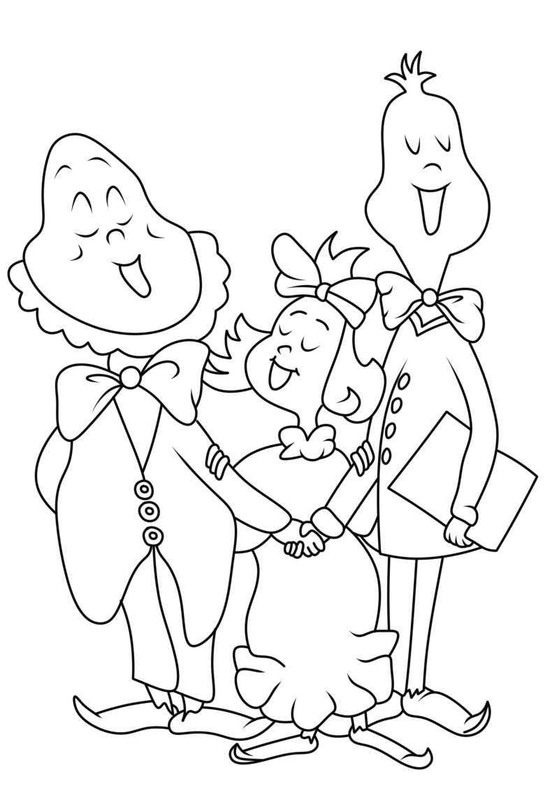 Grinchs cute helper coloring page