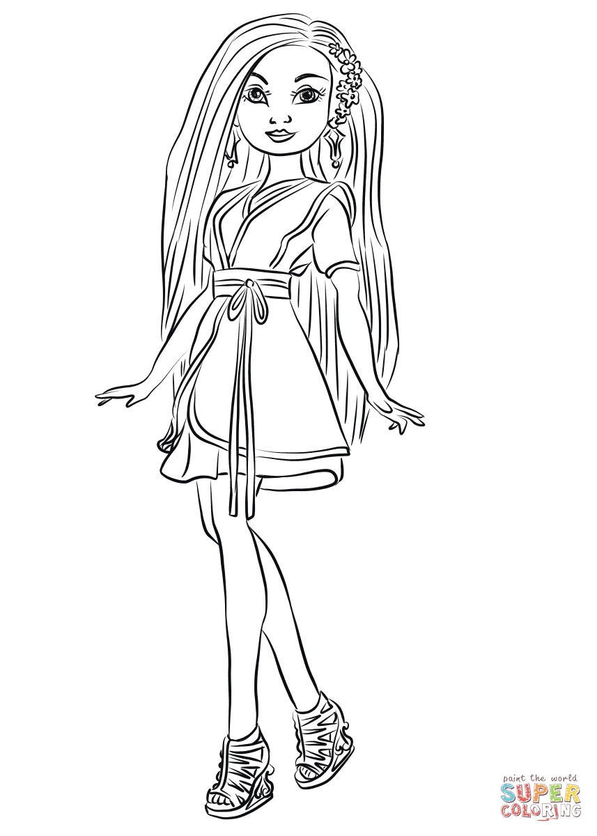 Lonnie from descendants wicked world coloring page free printable coloring pages
