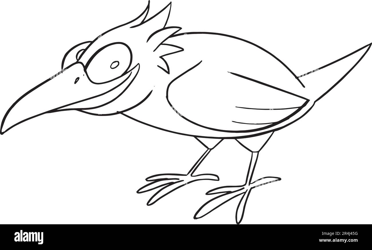 Wicked crow for hallowen party coloring pages halloween coloring page with spooky objects hand drawn cute halloween coloring sheet doodle style stock vector image art