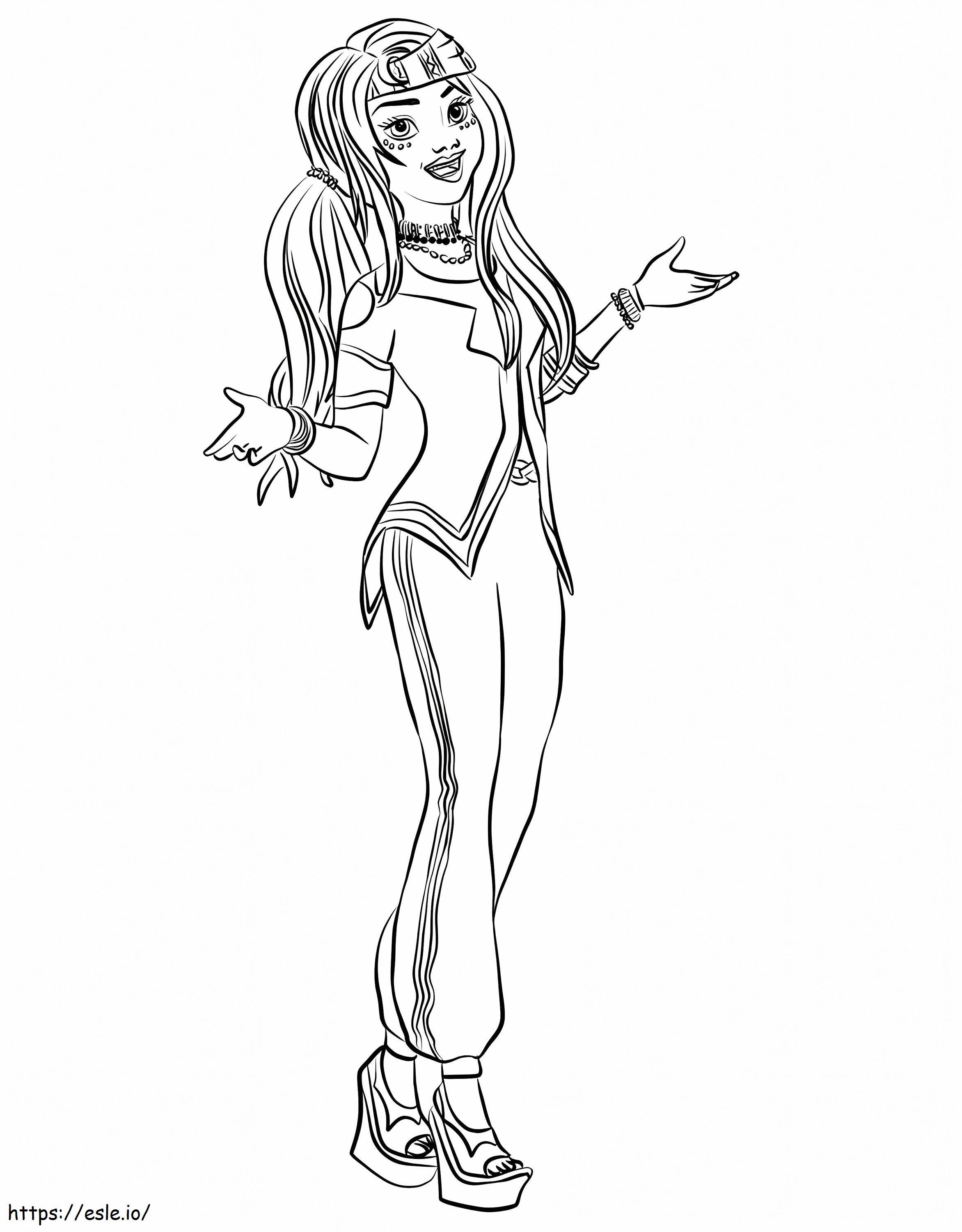 Descendants wicked world genie chic freddie coloring page