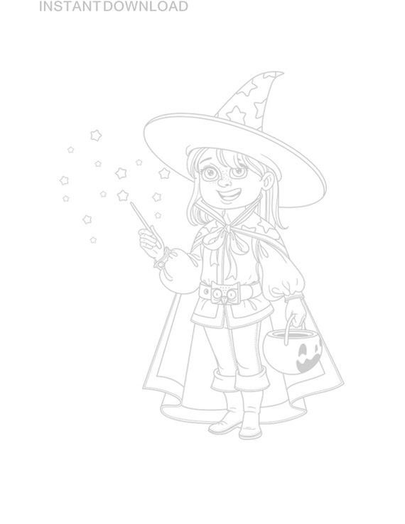 Printable halloween princess coloring page plus bonus instant download digital file x printable