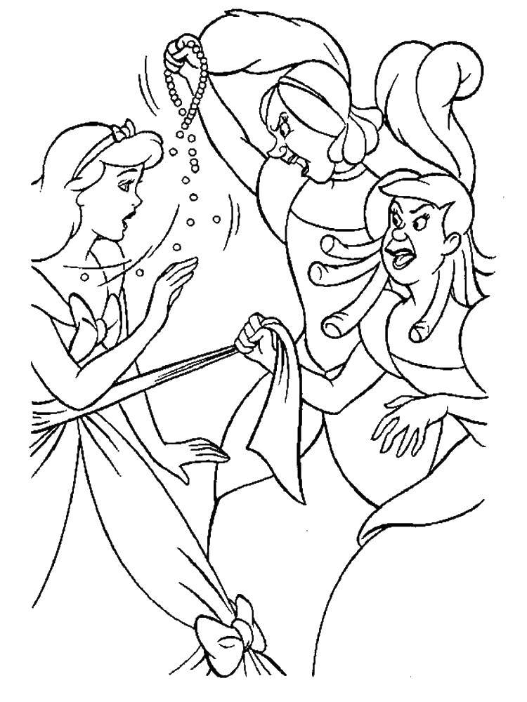 Online coloring pages the coloring the evil princess cinderella jealous cinderella