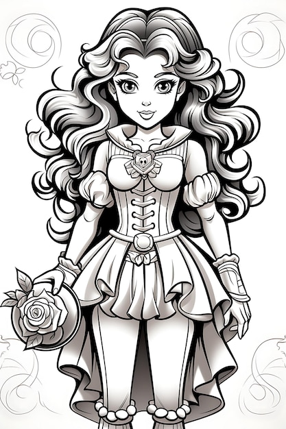 Premium vector kawaii coloring page