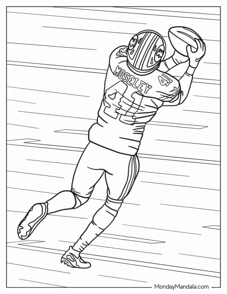 Football coloring pages free pdf printables