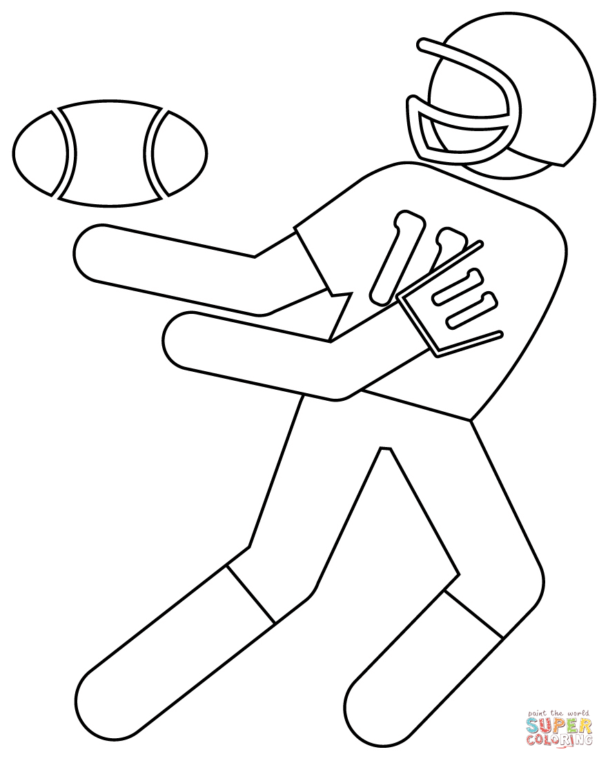 Wide receiver coloring page free printable coloring pages