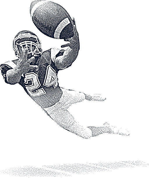 American football player on white stock illustrations royalty