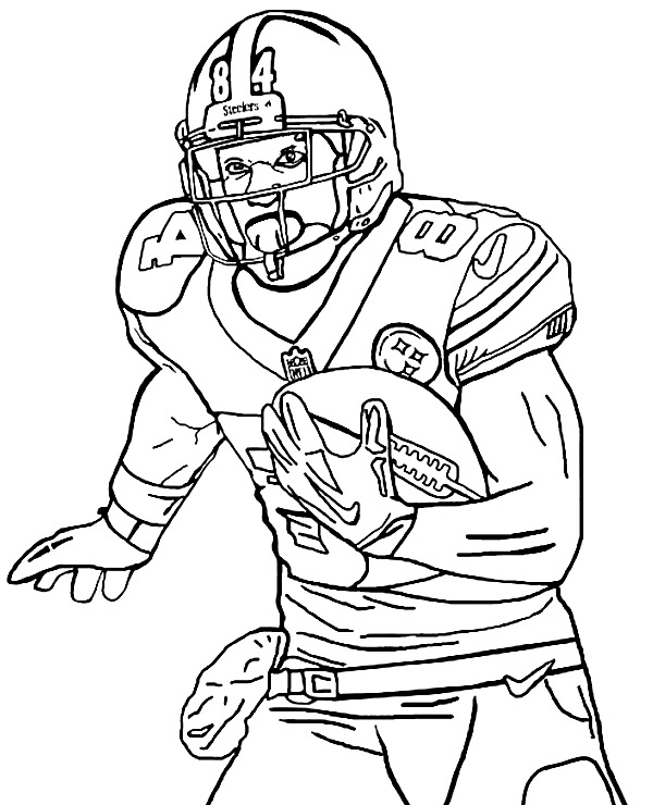 Print antonio brown coloring page