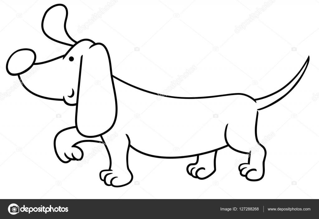 Dachshund coloring page stock vector by izakowski