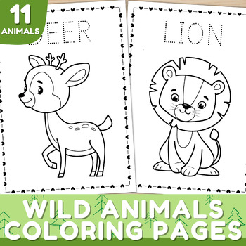 Printable wild animals coloring pages tracing practise by hajarteachingtools